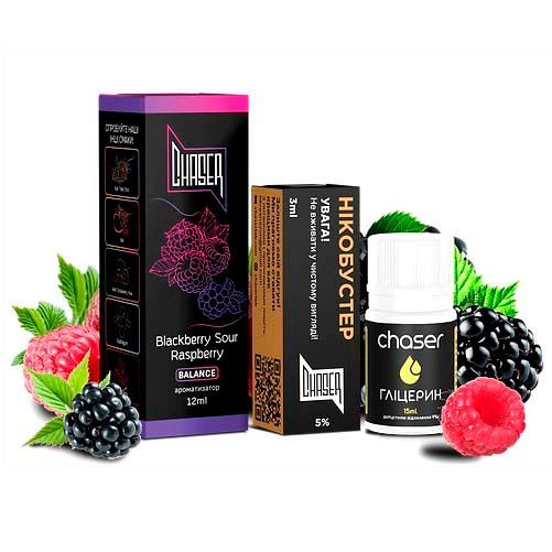 Chaser Black Blackberry Sour Raspberry 30мл — Набір для самозамісу (сольовий нікотин) Chaser Black Blackberry Sour Raspberry 30мл — Набір для самозамісу (сольовий нікотин)
