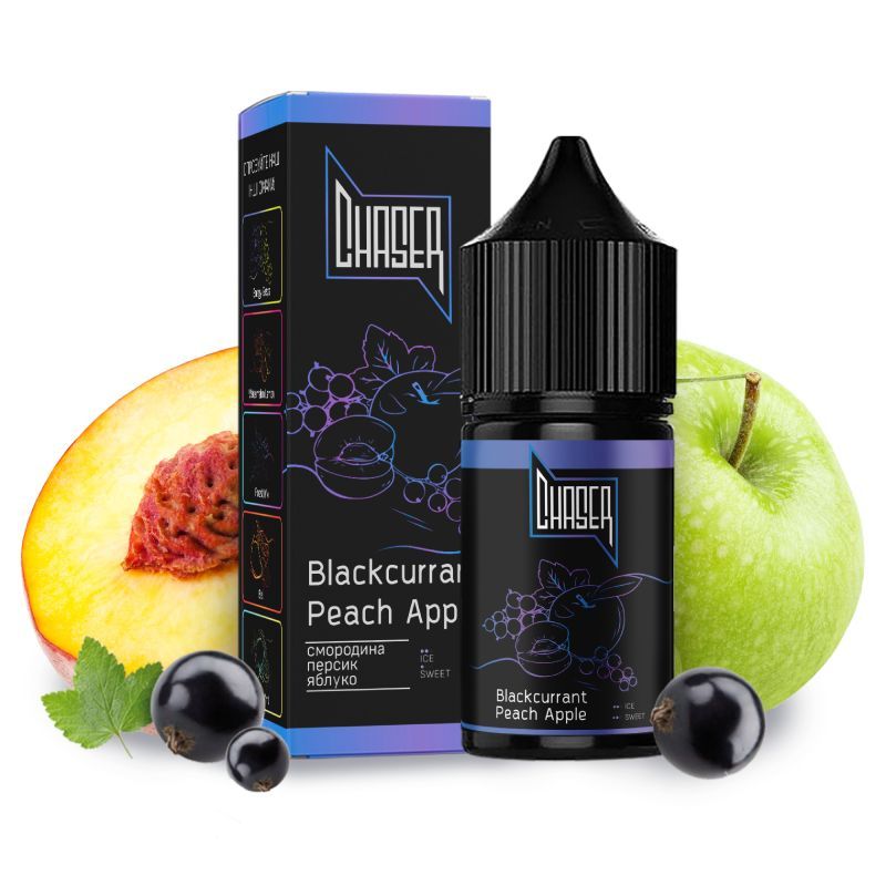 Chaser BLACK Blackcurrant Peach Apple 30мл — Рідина для pod систем (сольовий нікотин) Chaser BLACK Blackcurrant Peach Apple 30мл — Рідина для pod систем (сольовий нікотин)