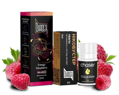 Chaser Black Energy Raspberry 30мл — Набір для самозамісу (сольовий нікотин)