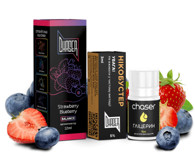 Chaser Black Strawberry Blueberry 30мл — Набір для самозамісу (сольовий нікотин) Chaser Black Strawberry Blueberry 30мл — Набір для самозамісу (сольовий нікотин)