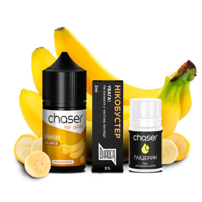 Chaser For Pods Banana 30мл — Набір для самозамісу (сольовий нікотин)