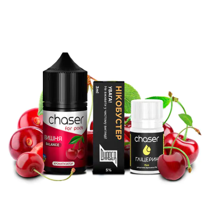 Chaser For Pods Cherry 30мл — Набір для самозамісу (сольовий нікотин)