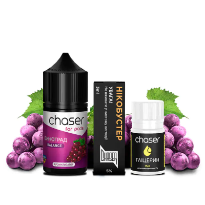 Chaser For Pods Grape 30мл — Набір для самозамісу (сольовий нікотин)