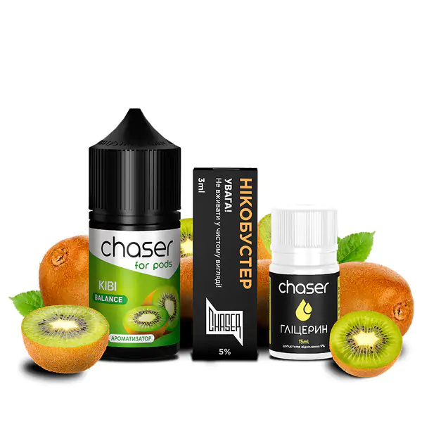 Chaser For Pods Kiwi 30мл — Набір для самозамісу (сольовий нікотин) Chaser For Pods Kiwi 30мл — Набір для самозамісу (сольовий нікотин)