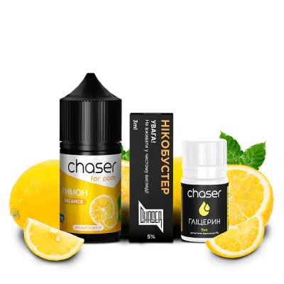 Chaser For Pods Lemon 30мл — Набір для самозамісу (сольовий нікотин)