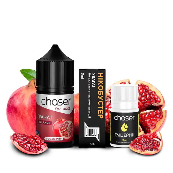 Chaser For Pods Pomegranate 30мл — Набір для самозамісу (сольовий нікотин) Chaser For Pods Pomegranate 30мл — Набір для самозамісу (сольовий нікотин)