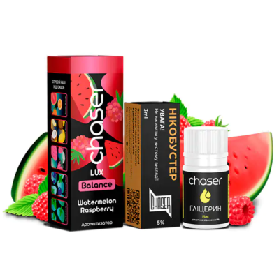 Chaser LUX Watermelon Raspberry 30мл — Набір для самозамісу (сольовий нікотин)