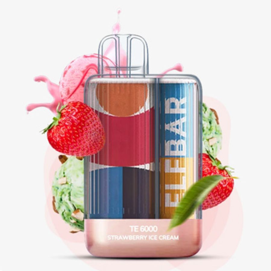 Elf Bar TE6000 Strawberry Ice Cream — Одноразова POD-система Elf Bar TE6000 Strawberry Ice Cream — Одноразова POD-система