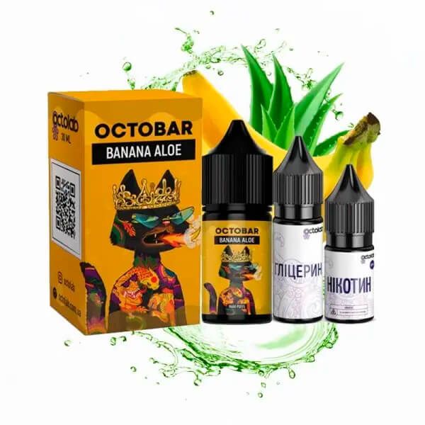 Octobar Banana Aloe 30мл — Набір для самозамісу (сольовий нікотин) Octobar Banana Aloe 30мл — Набір для самозамісу (сольовий нікотин)