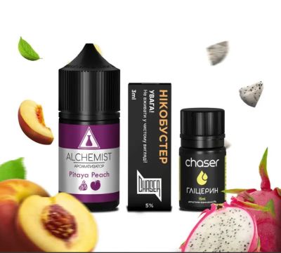 Alchemist Pitaya Peach 30мл — Набір для самозамісу (сольовий нікотин)