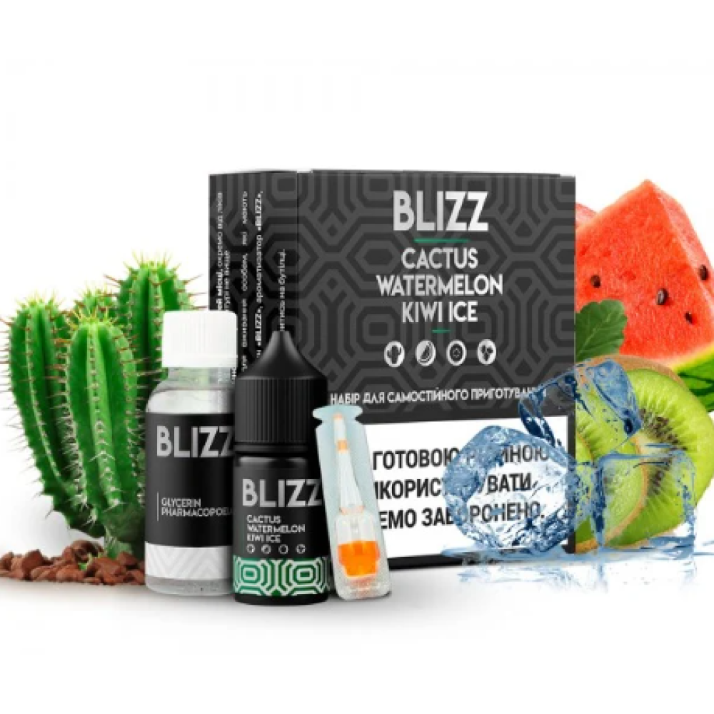Blizz Cactus Watermelon Kiwi Ice 30мл — Набір для самозамісу (сольовий нікотин) Blizz Cactus Watermelon Kiwi Ice 30мл — Набір для самозамісу (сольовий нікотин)