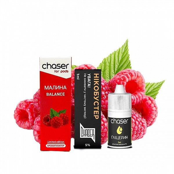 Chaser For Pods Raspberry 10мл — Набір для самозамісу (сольовий нікотин) Chaser For Pods Raspberry 10мл — Набір для самозамісу (сольовий нікотин)