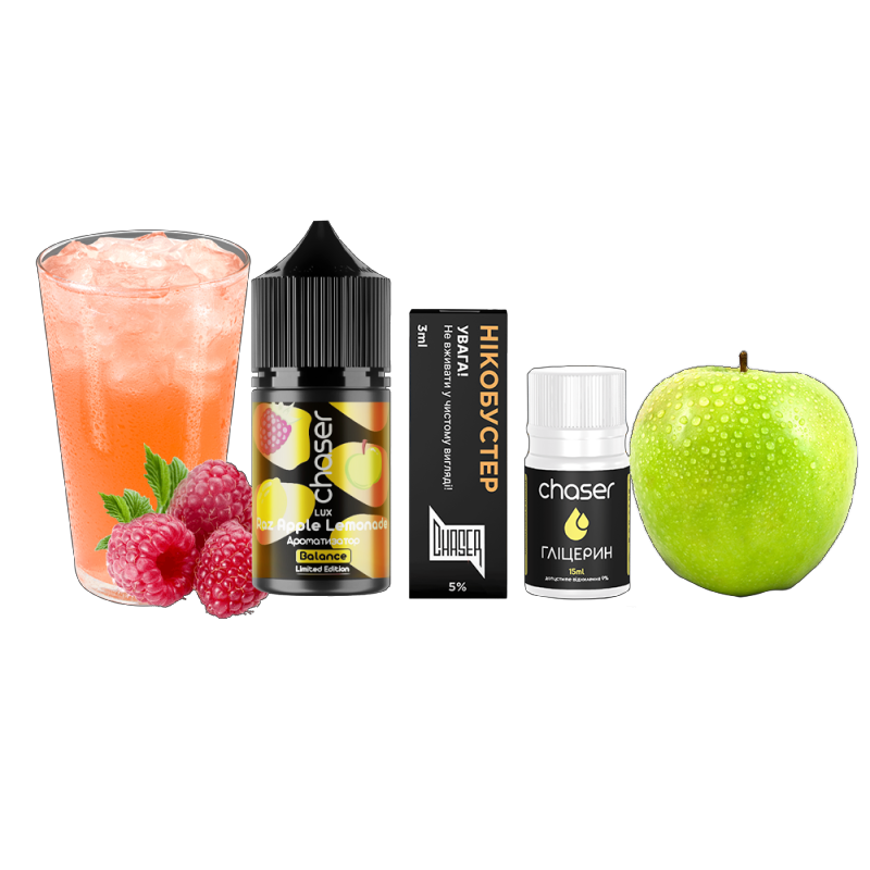 Chaser LUX Raspberry Apple Lemonade 30мл — Набір для самозамісу (сольовий нікотин) Chaser LUX Raspberry Apple Lemonade 30мл — Набір для самозамісу (сольовий нікотин)