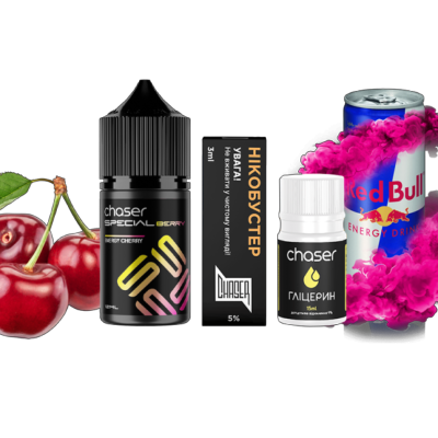 Chaser Special Berry Energy Cherry 30мл — Набір для самозамісу (сольовий нікотин) Chaser Special Berry Energy Cherry 30мл — Набір для самозамісу (сольовий нікотин)