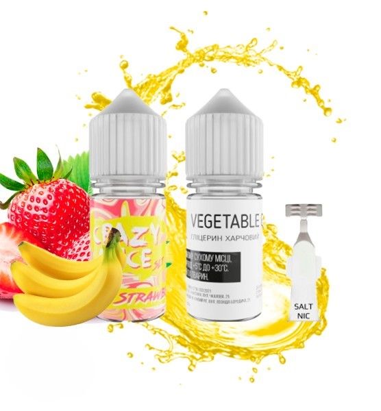 Crazy Juice Banana Strawberry 30мл — Набір для самозамісу (сольовий нікотин) Crazy Juice Banana Strawberry 30мл — Набір для самозамісу (сольовий нікотин)