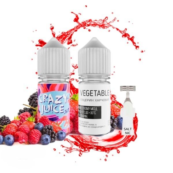 Crazy Juice Berry Mix 30мл — Набір для самозамісу (сольовий нікотин) Crazy Juice Berry Mix 30мл — Набір для самозамісу (сольовий нікотин)