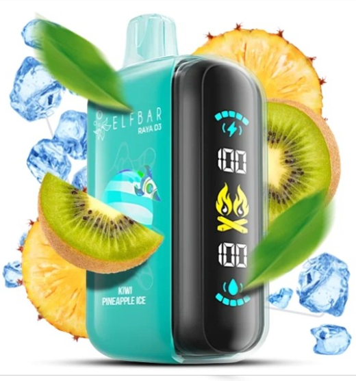 Elf Bar Raya D3 25000 Kiwi Pineapple Ice — Одноразова POD-система Elf Bar Raya D3 25000 Kiwi Pineapple Ice — Одноразова POD-система