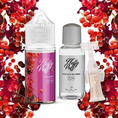 Fluffy Puff Pink Berry 30мл — Набір для самозамісу (сольовий нікотин)