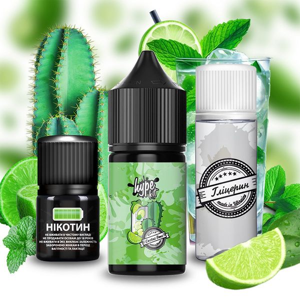 Hype Cactus Lime 30мл — Набір для самозамісу (сольовий нікотин) Hype Cactus Lime 30мл — Набір для самозамісу (сольовий нікотин)