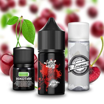 Hype Cherry 30мл — Набір для самозамісу (сольовий нікотин)