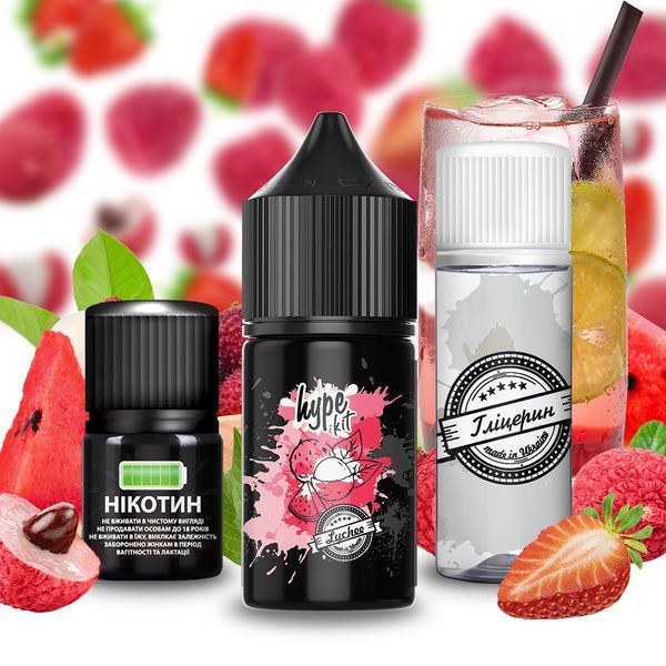 Hype Lychee 30мл — Набір для самозамісу (сольовий нікотин) Hype Lychee 30мл — Набір для самозамісу (сольовий нікотин)