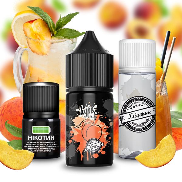 Hype Peach 30мл — Набір для самозамісу (сольовий нікотин) Hype Peach 30мл — Набір для самозамісу (сольовий нікотин)