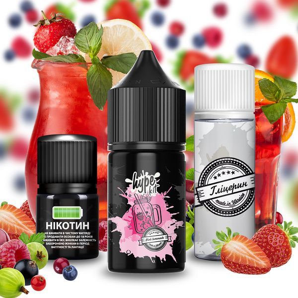 Hype Pink Lemonade 30мл — Набір для самозамісу (сольовий нікотин) Hype Pink Lemonade 30мл — Набір для самозамісу (сольовий нікотин)