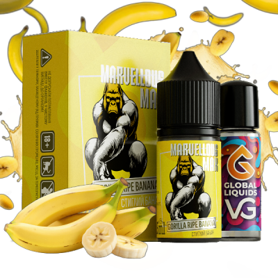 Marvellous Max Gorilla Ripe Banana 30мл — Набір для самозамісу (сольовий нікотин) Marvellous Max Gorilla Ripe Banana 30мл — Набір для самозамісу (сольовий нікотин)
