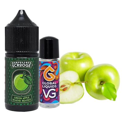 Marvellous Scroodge Green Apple 30мл — Набір для самозамісу (сольовий нікотин)