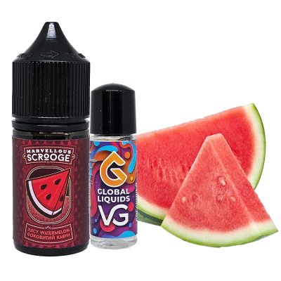 Marvellous Scroodge Juicy Watermelon 30мл — Набір для самозамісу (сольовий нікотин) Marvellous Scroodge Juicy Watermelon 30мл — Набір для самозамісу (сольовий нікотин)