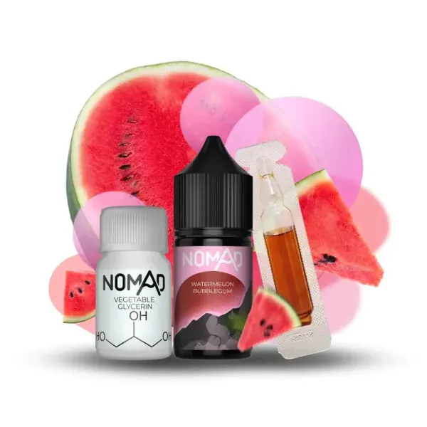 Nomad Watermelon bubblegum 30мл — Набір для самозамісу (сольовий нікотин) Nomad Watermelon bubblegum 30мл — Набір для самозамісу (сольовий нікотин)