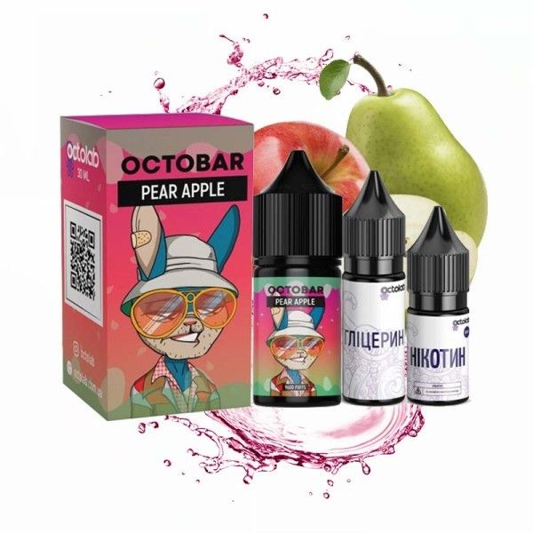 Octobar Pear Apple 30мл — Набір для самозамісу (сольовий нікотин) Octobar Pear Apple 30мл — Набір для самозамісу (сольовий нікотин)