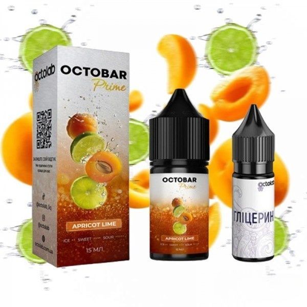 Octobar Prime Apricot Lime 30мл — Набір для самозамісу (сольовий нікотин) Octobar Prime Apricot Lime 30мл — Набір для самозамісу (сольовий нікотин)