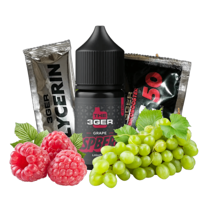 The 3ger Grape Raspberry 30мл — Набір для самозамісу (сольовий нікотин)